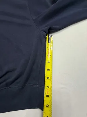 H&M Divided Cropped Half-Snap Mock Neck Sweatshirt in Navy Blue thumbnail 8