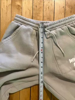 White Fox Vol. 3 Beige Taupe Wide Leg Sweatpants White Logo Size Medium thumbnail 6