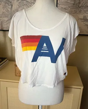 AVIATOR NATION‎ Sleeveless Boyfriend Tee Shirt Top Size 6 thumbnail 1
