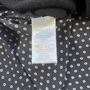Loft Ann Taylor Mixed Media Polka Dot Sweater Black Womens Medium High Low Top thumbnail 8
