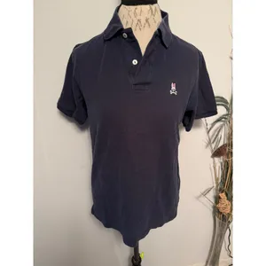 Psycho Bunny Navy Blue Short Sleeve Polo‎ Shirt Womens Size S Embroidered Logo thumbnail 2