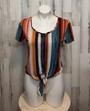 Stripped blouse size medium Red thumbnail 1