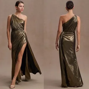 Mac Duggal 26537 Womens Draped One Shoulder Grecian Metallic Gown Dress thumbnail 2