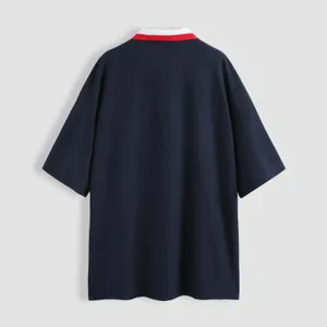 🆕 Cider Oversized Blokecore Patchy Collar Short Sleeve Polo Shirt thumbnail 4
