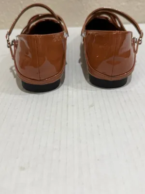 Women’s Pointed Toe Mary Jane Flats Brown Patent Crisscross Strappy Size 41 thumbnail 12