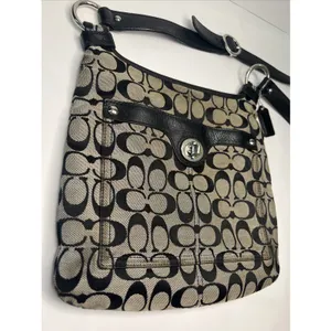 Coach Penelope F15513 Signature Y2K Turnlock Crossbody Shoulder Bag Black thumbnail 5