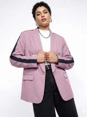 Wildfang The Empower Colorblock Tux Blazer Mauve Black Womens Tailored Medium thumbnail 1