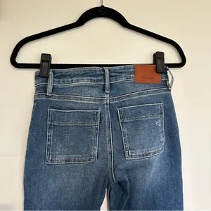 Hidden‎ Jeans Happi Medium Wash Frayed Hem Cargo Crop Flare Size 24 thumbnail 4