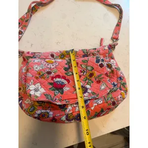 Vera Bradley Pink Floral Quilted Cotton Crossbody Bag Adjustable Strap Messenger thumbnail 2
