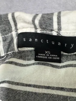 Sanctuary Women's Striped Button-Up Shirt, Size XS, Linen Cotton blend thumbnail 3