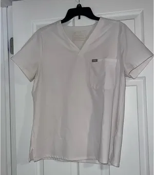 White FIGS Top Scrub thumbnail 1