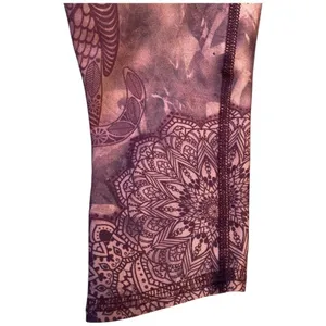 Evolution And Creation Elephant Mandala Floral Whimsical Purple Leggings Size M thumbnail 6