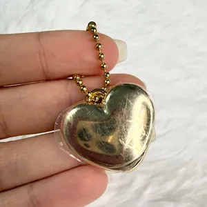 1" COACH Gold Heart Metal Hangtag Hang Tag Key Fob Bag Charm thumbnail 2