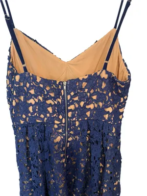 Toby Heart Ginger x Love Indie Navy Crochet Lace Midi Dress Medium NWT thumbnail 4