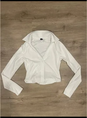 White Windsor Crop Top Long Sleeve S thumbnail 3