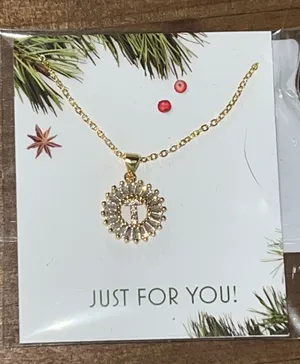 NWT Letter T - Mini Pave Alphabet Pendant Gold Necklace thumbnail 1