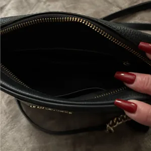Michael Kors Black Leather Crossbody with Gold Chain and Tassel thumbnail 2