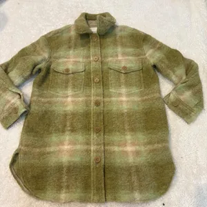 Aritzia Wilfred Ganna Plaid Jacket Wool Blend Green M Preppy College Chic Glam thumbnail 1