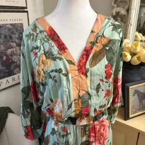 FARM RIO Marilla Maxi Dress Floral Kimono Bohemian‎ Size XS thumbnail 6