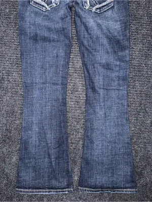 Y2K Buckle BKE Star Flare Jeans Low Rise Dark Wash 26x31.5 Embroidered Festival thumbnail 6
