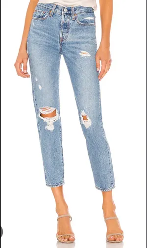 Levi’s Wedgie Straight Ankle Button Fly Jeans thumbnail 1