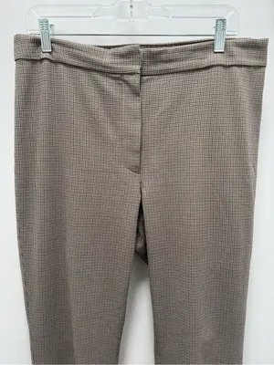 Aritzia Babaton Atelier Beige Brown Houndstooth Pattern Dress Pants Office US 12 thumbnail 2