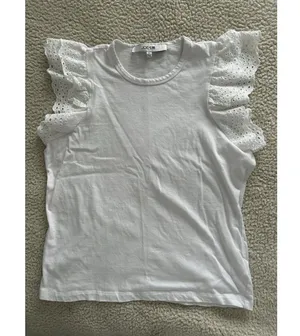 Joe’s Jeans Eyelet Flutter Sleeve Top T-Shirt White NEW NWOT Size S $148 thumbnail 1