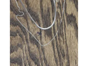 NEW A New Day Box Chain Necklace Set 2 Piece Silver Gray 18" + 3" 20" +3" thumbnail 3