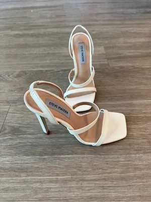 Steve Madden White Slingback High Heel Sandals in Grade White, Size 5.5 thumbnail 5