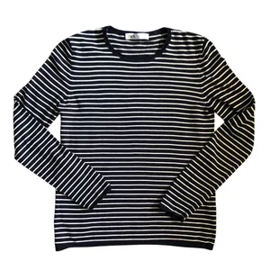 Zara Navy & White Striped Women’s Long Sleeve Size XL thumbnail 1