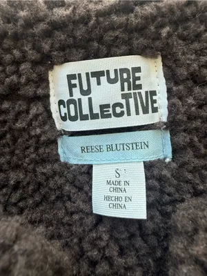 Future Collective Reese Blutstein Faux Shearling Vest Dark Brown Size Small thumbnail 6