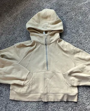 lululemon athletica Women's Beige Half-Zip Hoodie Scuba thumbnail 1