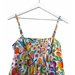 Hutch Floral Fruit Print Romper Women's Small Sleeveless Cotton Summer thumbnail 3
