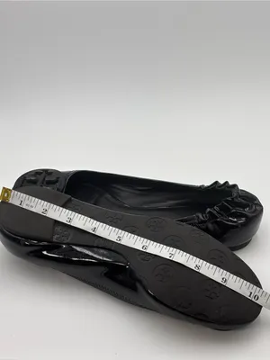Tory Burch Black Patent‎ Leather Logo Ballet Flats Size 7.5/8 thumbnail 11