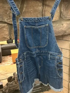 Denim Overalls with Adjustable Straps Medium—get ready to get cute with OLD NAVY thumbnail 1