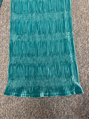 NWT BIBI Teal Crushed Velvet Plissé Wide Leg Pants Retro 70s Small thumbnail 4