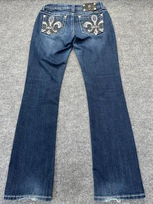 Miss Me Dark Blue Flare Jeans with Contrast Stitching thumbnail 2