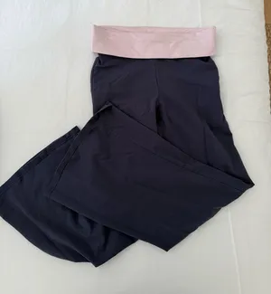 edikted fold over flare legging pink and Gray thumbnail 1