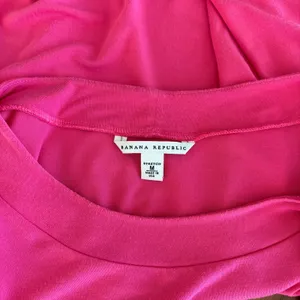 Vintage Banana Republic Top M Hot Pink Side Tie Boatneck Y2K Barbie Bimbo Girly thumbnail 4