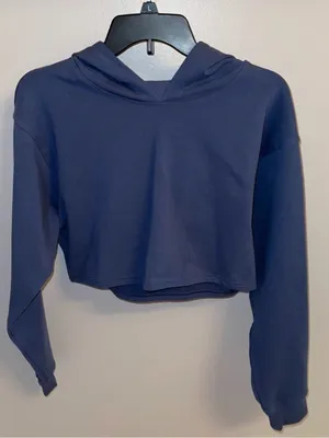 lululemon athletica all yours Cropped Hoodie in Slate Blue thumbnail 3