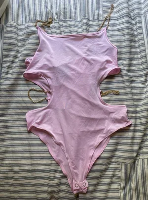 pink gold chain bodysuit thumbnail 3