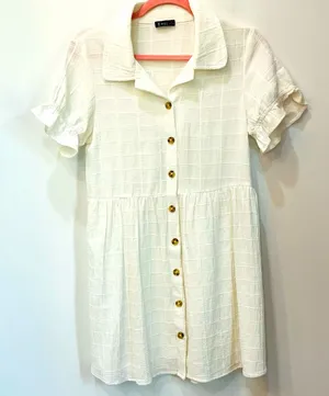 Very J white collard button up dress size small thumbnail 1