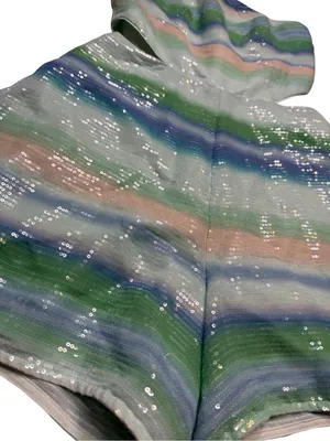 🩵✨ Hutch Sequin Watercolor Cutout‎ Halter Romper Size 8 ✨🩵 thumbnail 3