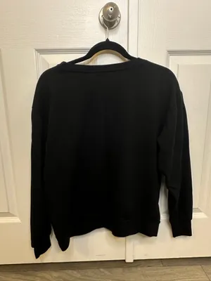 Disney Nightmare Before Christmas Jack & Sally Black Crewneck Sweatshirt thumbnail 2