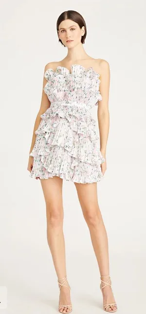 AMUR Floral Ruffle Mini Dress thumbnail 1