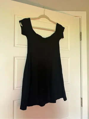 Free People Black Off-the-Shoulder Mini Dress thumbnail 3