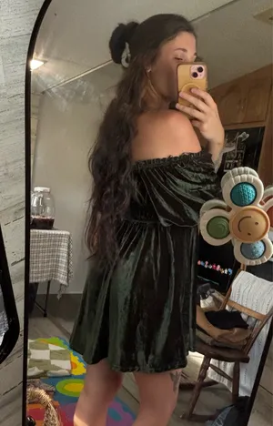 Altard State Green Velvet Dress thumbnail 3