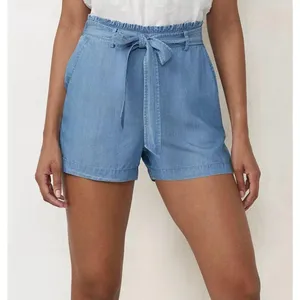LC Lauren Conrad 3" High-Waisted Paperbag Shorts Chambray NEW Small thumbnail 1