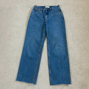 Abercrombie & Fitch The Loose High Rise Jeans Raw Hem Relaxed Baggy Size 27/4 thumbnail 2