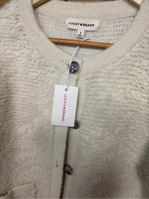 Lucky brand cream button front cardigan size small thumbnail 4